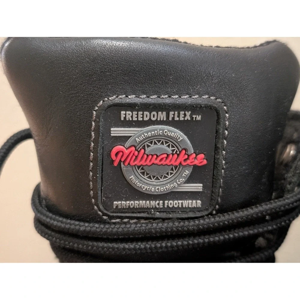 Milwaukee Motorcycle Clothing Co Flex Black Leather Biker Boots MB424 13D